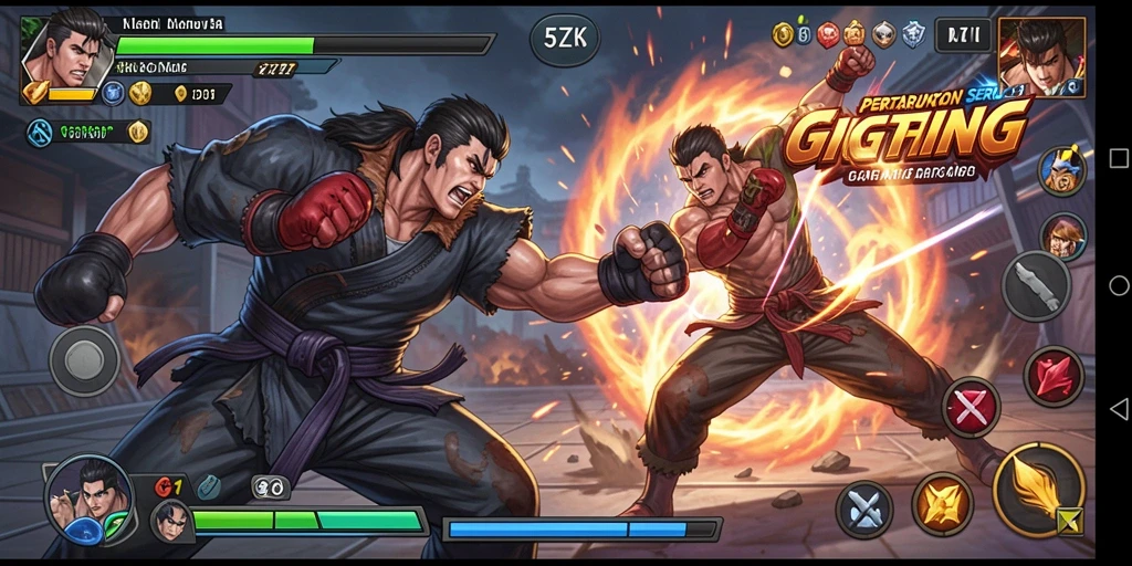 Screenshot yang menunjukkan aksi pertarungan mendebarkan di 5ZK.