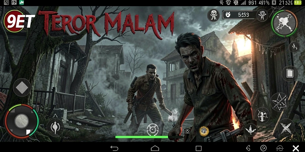 Gameplay mendebarkan di dalam rumah berhantu di 9ET.
