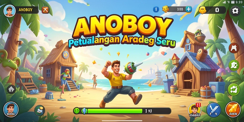Tampilan menarik gameplay seru ANOBOY dalam aksi.