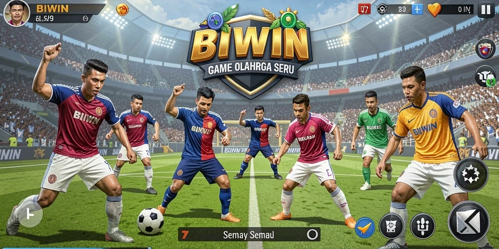Screenshot gameplay BIWIN menampilkan aksi olahraga yang mengasyikkan.