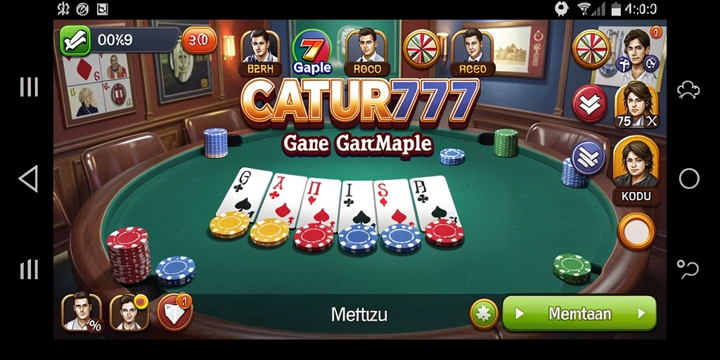 Tampilan utama gameplay CATUR777 dengan papan Gaple yang menarik.