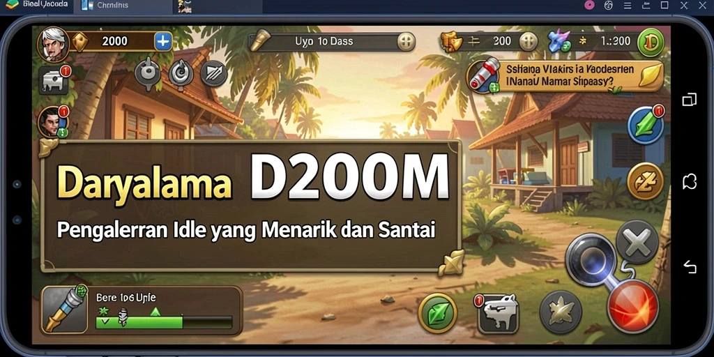 Tampilan gameplay D200M yang menawan dan interaktif dalam genre Idle.
