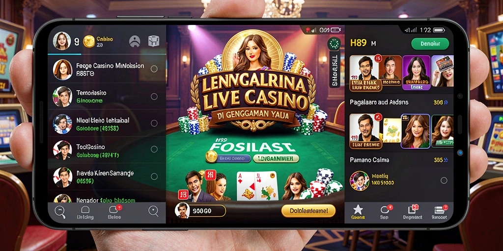 Gameplay H89 menampilkan suasana Live Casino yang mendebarkan.