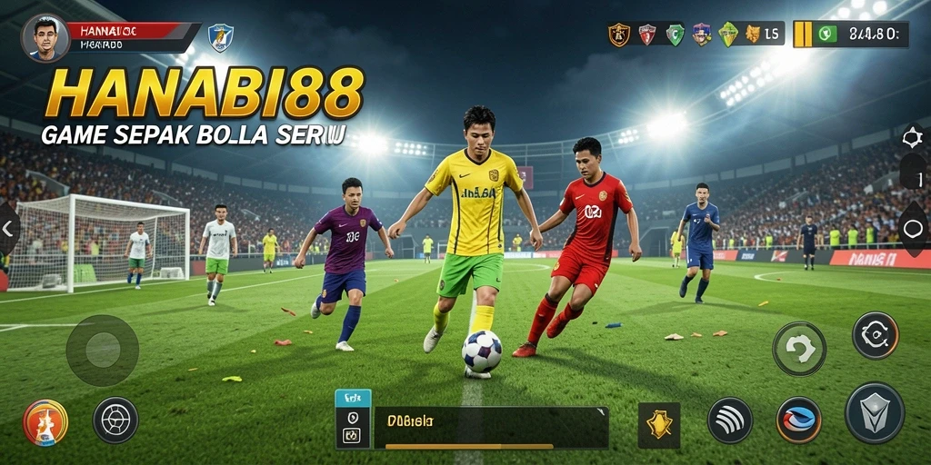 Menampilkan aksi mendebarkan dari gameplay sepak bola di HANABI88.