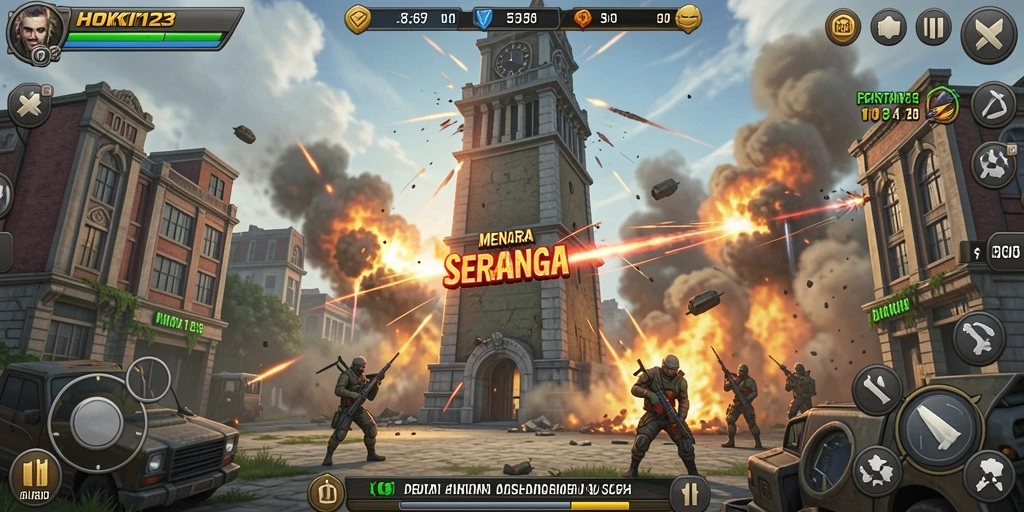 Gameplay HOKI123 menampilkan strategi menara yang seru dan mendebarkan.