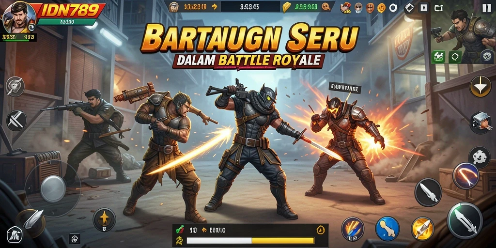 Tampilan epik dari pertempuran di IDN789 Battle Royale.