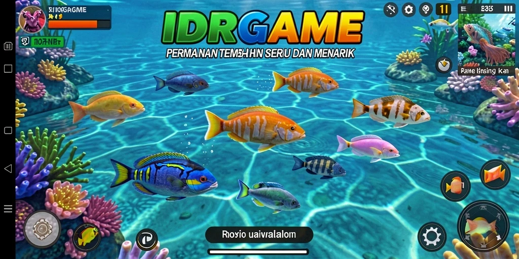Screenshot gameplay <strong>IDRGAME</strong> menampilkan aksi seru menembak ikan.