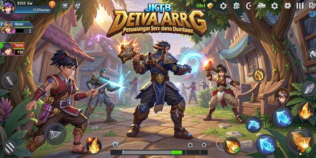 Menampilkan gameplay seru dalam dunia ARPG JKT8.
