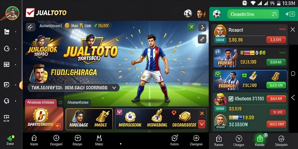 Tampilan gameplay JUALTOTO dengan opsi taruhan olahraga.