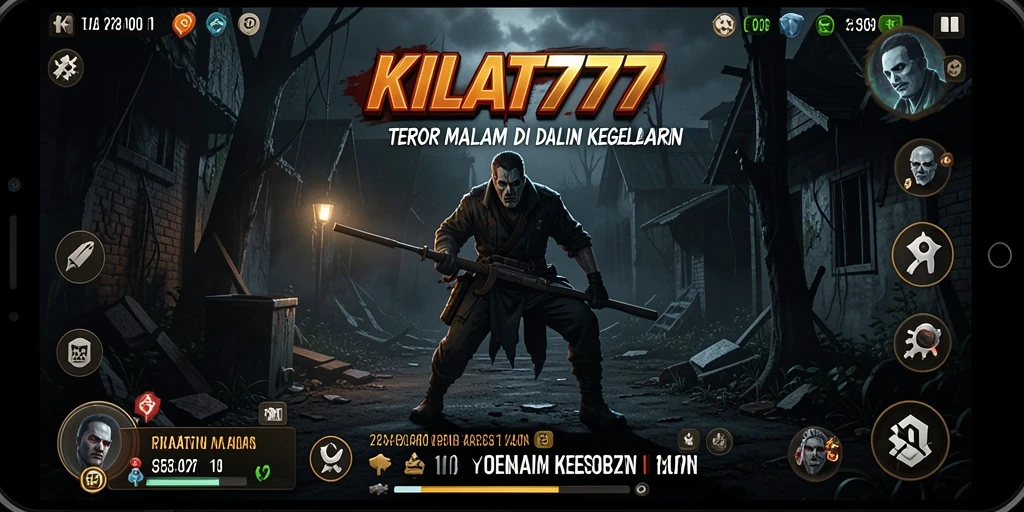 Tangkapan layar KILAT777 menunjukkan suasana gelap yang menakutkan dalam gameplay.