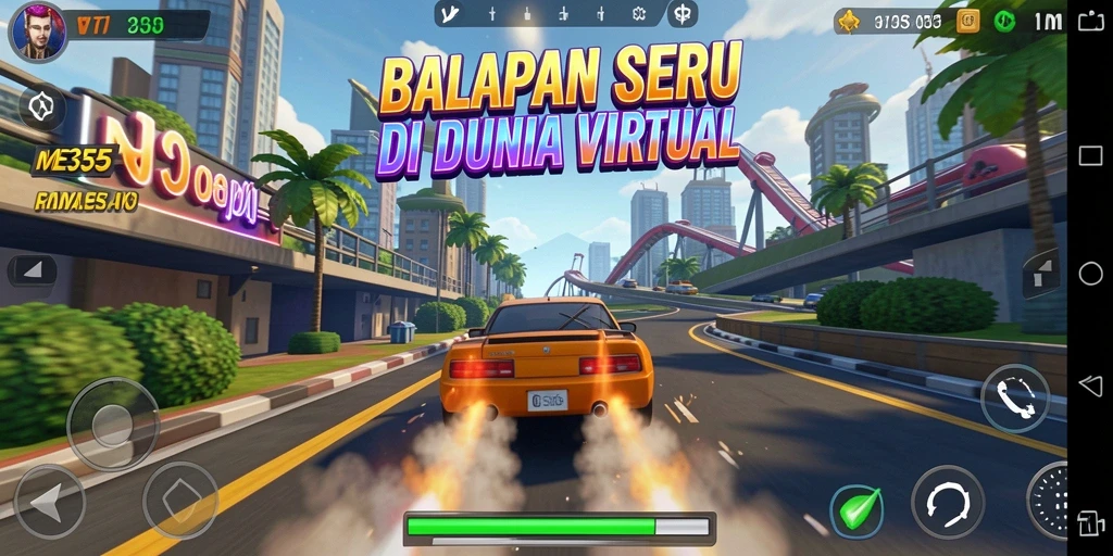 Tampilan gameplay balap yang mendebarkan di ME355.