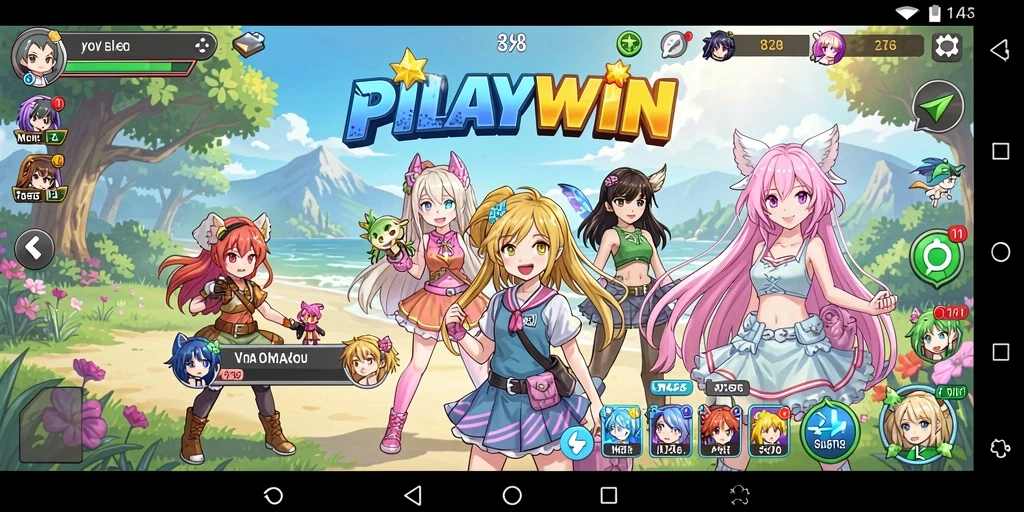 Tampilan gameplay seru dan karakter anime yang menarik.
