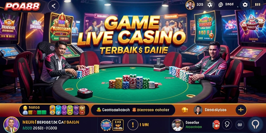 Screenshot utama POA88 yang menampilkan gameplay Live Casino yang seru.