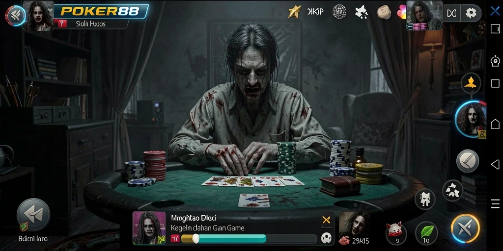 Screenshot utama POKER88 menampilkan suasana Horror yang mencekam.