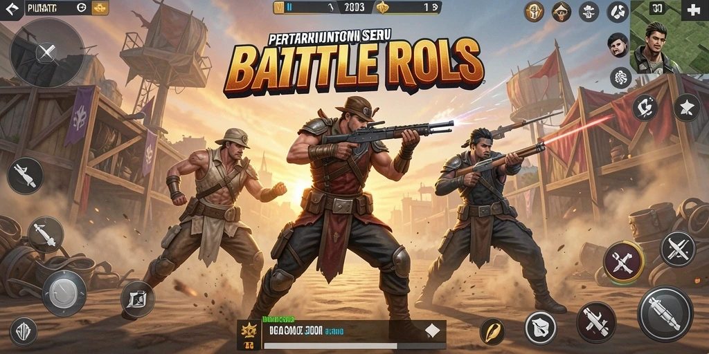 Gameplay PUSAT303 yang menghadirkan aksi Battle Royale yang seru.