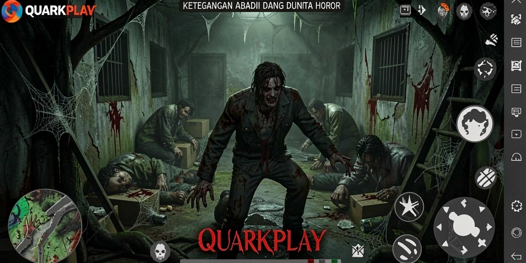 Tangkapan layar gameplay menegangkan di dunia horor QUARKPLAY.