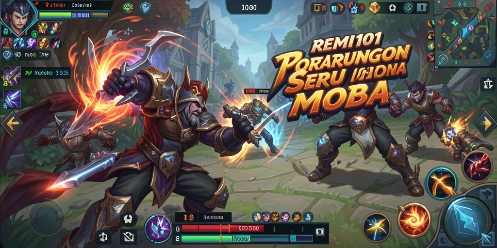 Tampilan menarik dari gameplay seru REMI101 di arena pertarungan.