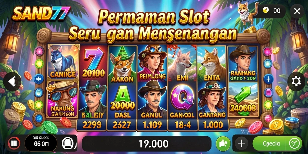 Tampilan menarik dari gameplay SAND77 yang penuh dengan peluang kemenangan.