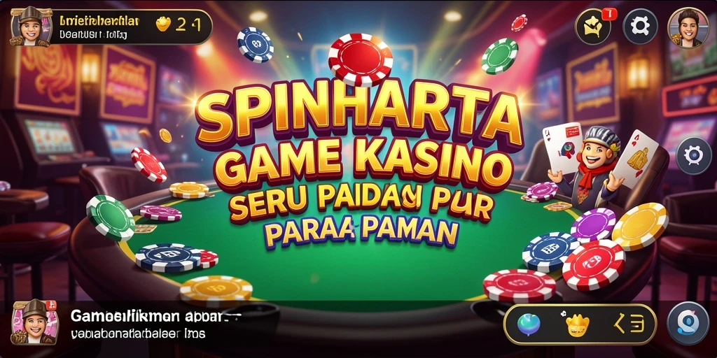 Tampilan gameplay SPINHARTA yang menarik dan mendebarkan.