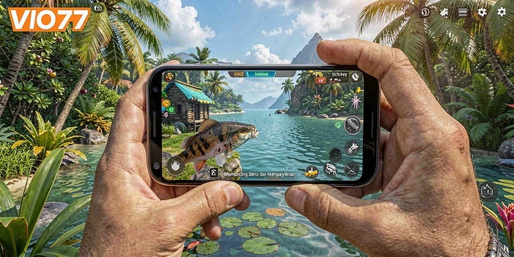 Tampilan permainan VIO77 dengan aksi memancing yang seru.