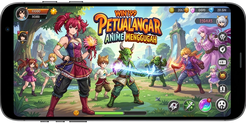 Screenshot gameplay WIN199 menampilkan aksi karakter Anime yang menarik.